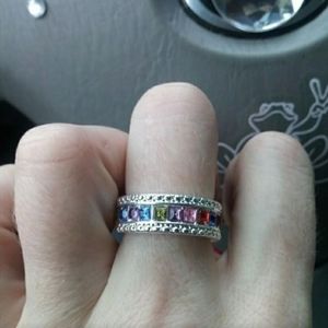 Multicolor gemstone ring